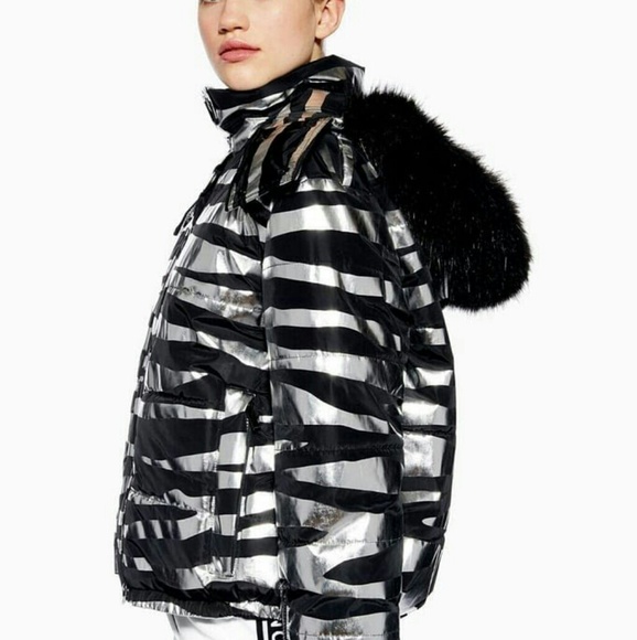 topshop zebra coat